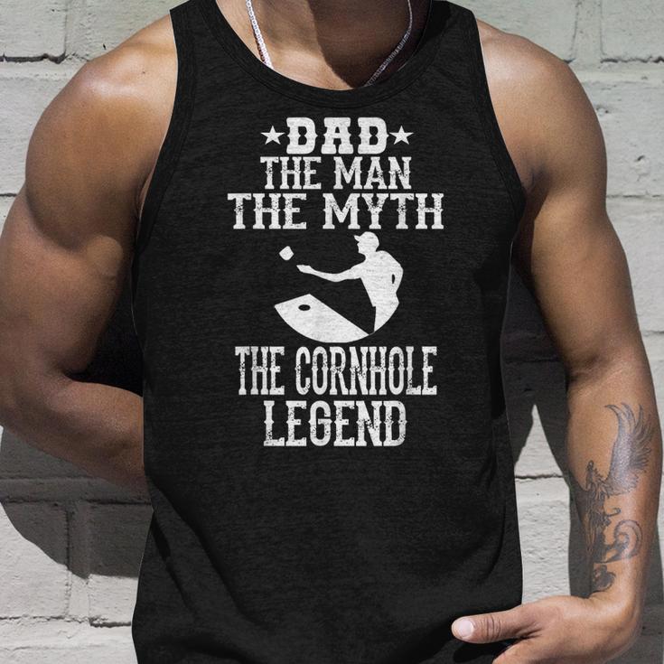 Papa Der Mann Der Mythos Die Legende Cornhole Tank Top Geschenke für Ihn