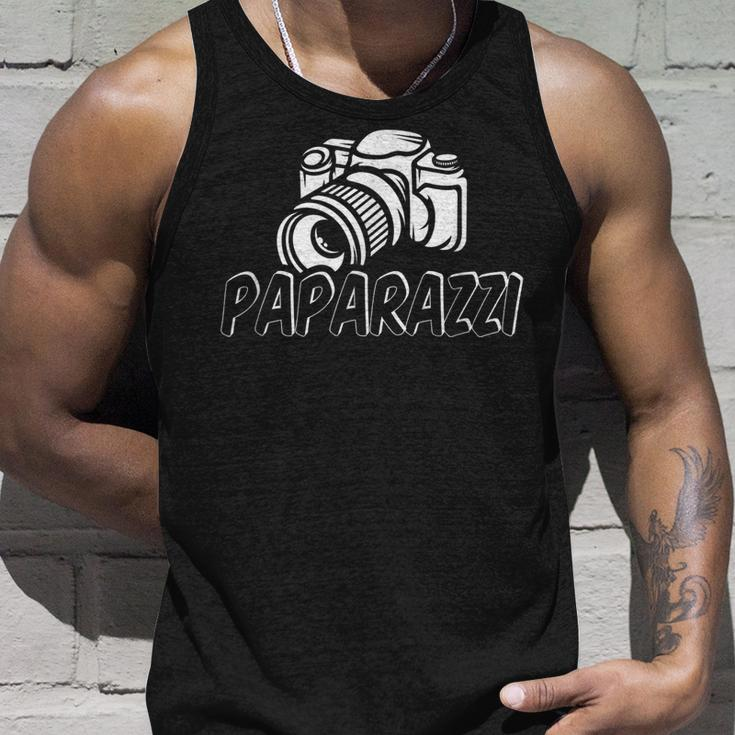Paparazzi Funny Dad Photographer Retro Camera Unisex Tank Top Gifts for Him