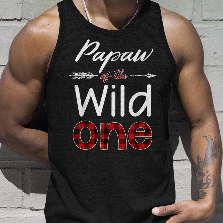 Papaw Of The Wild One Buffalo Plaid Lumberjack Unisex Tank Top Gifts for Him