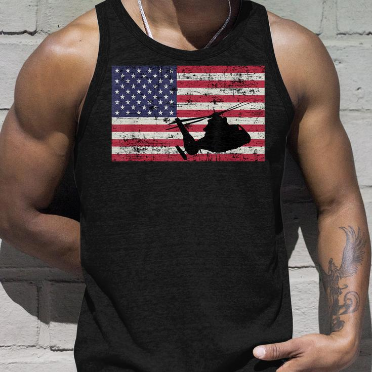 Patriotic As-365 Dauphin Helicopter American Flag Unisex Tank Top Gifts for Him