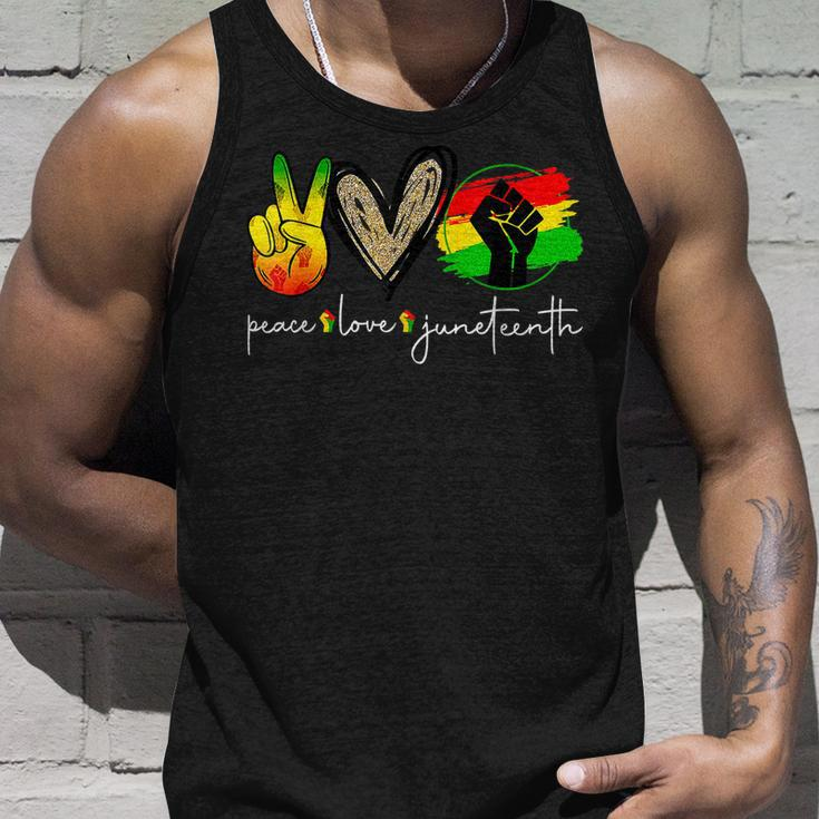 Peace Love Junenth Fist Black Girl Black Queen & King Unisex Tank Top Gifts for Him