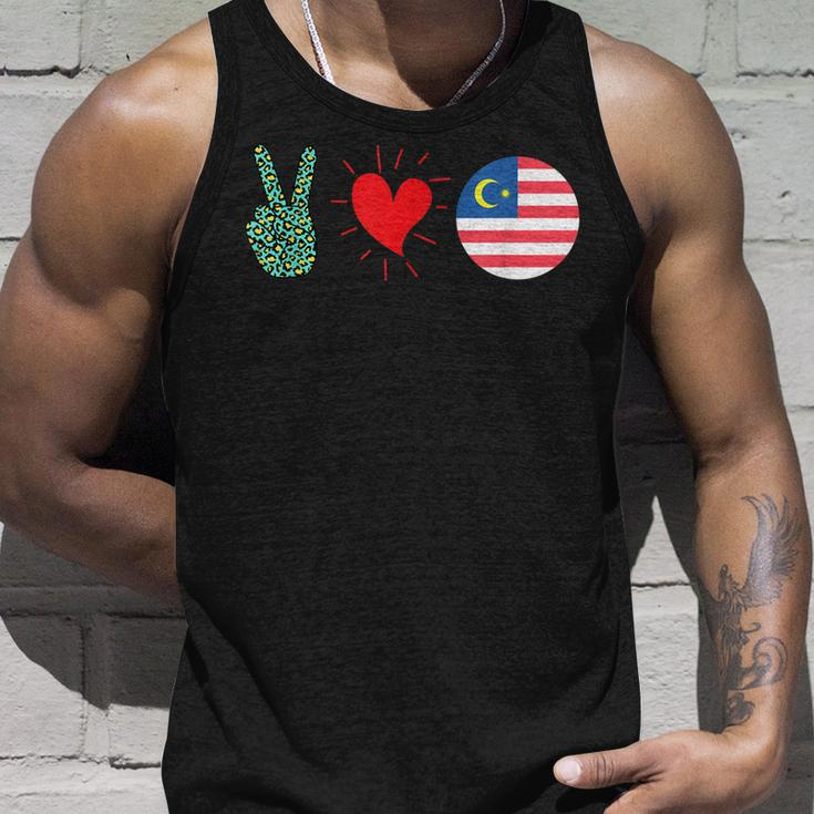 Peace Love Malaysia Flag Malaysian Pride Roots Unisex Tank Top Gifts for Him