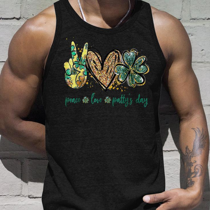 Peace Love Pattys Day St Patricks Day Gifts Unisex Tank Top Gifts for Him