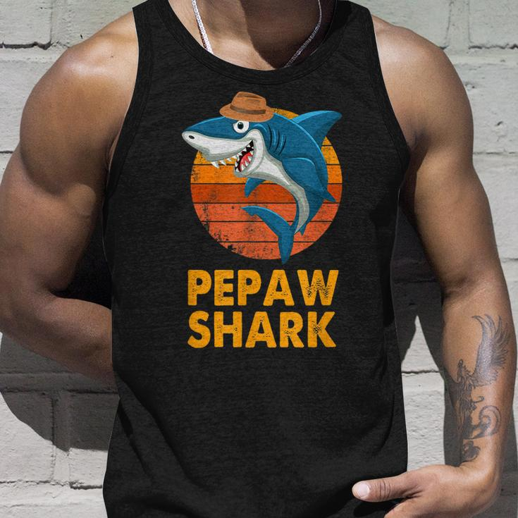 Pepaw Shark Vintage Papa Opa Vatertag Geschenke Tank Top Geschenke für Ihn