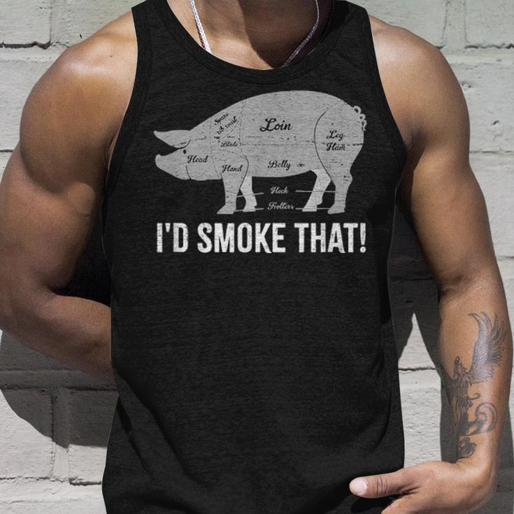 Pig Id Smoke That Bbq Grilling Fathers Day Smoking Meat Unisex Tank Top Gifts for Him
