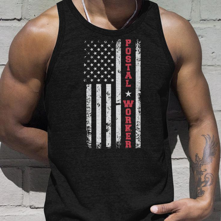 Post Office Patriotic Postal Worker American Flag  V2 Men Women Tank Top Graphic Print Unisex Gifts for Him