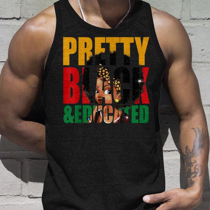 Pretty Black And Educated Woman Black Queen Black History Unisex Tank Top Gifts for Him