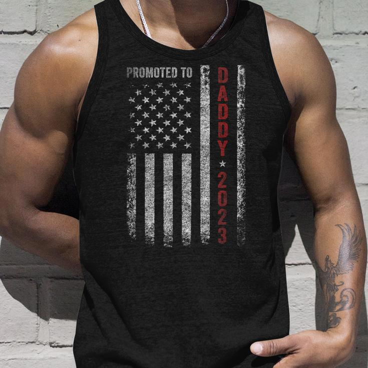 Promoted To Daddy Est 2023 First Time Dad Mens Unisex Tank Top Gifts for Him
