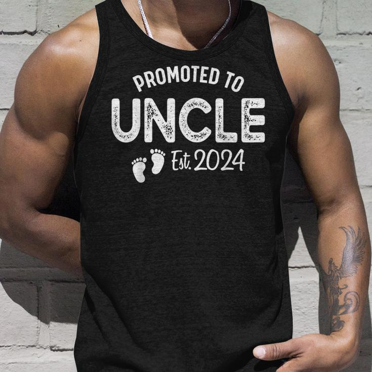 Promoted To Uncle 2024 Soon To Be Uncle Funny New Dad Unisex Tank Top Gifts for Him