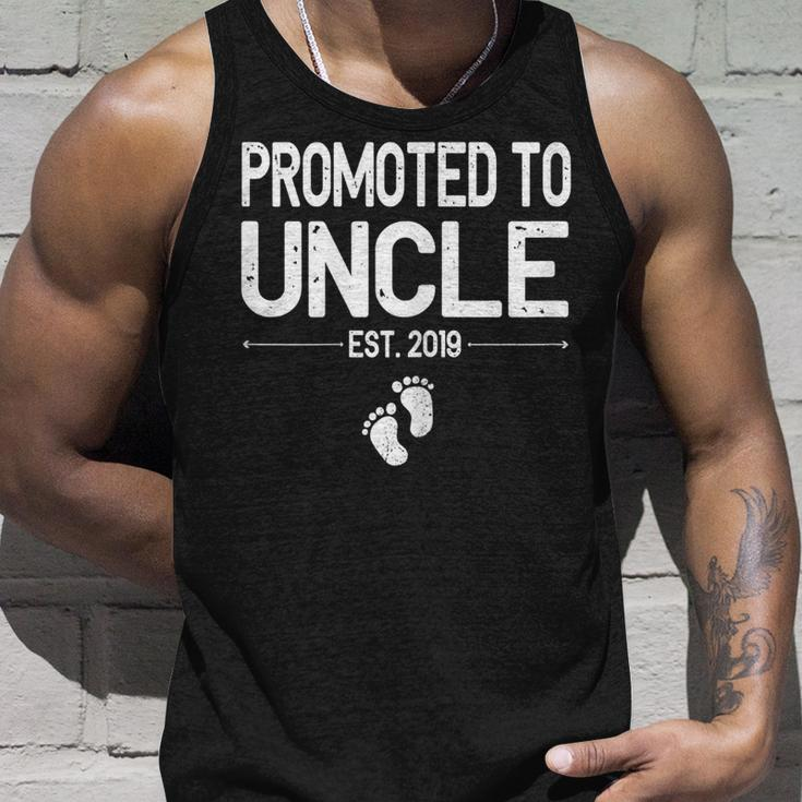 Promoted To Uncle Est 2019 Shirt First Time New Fathers Day Unisex Tank Top Gifts for Him