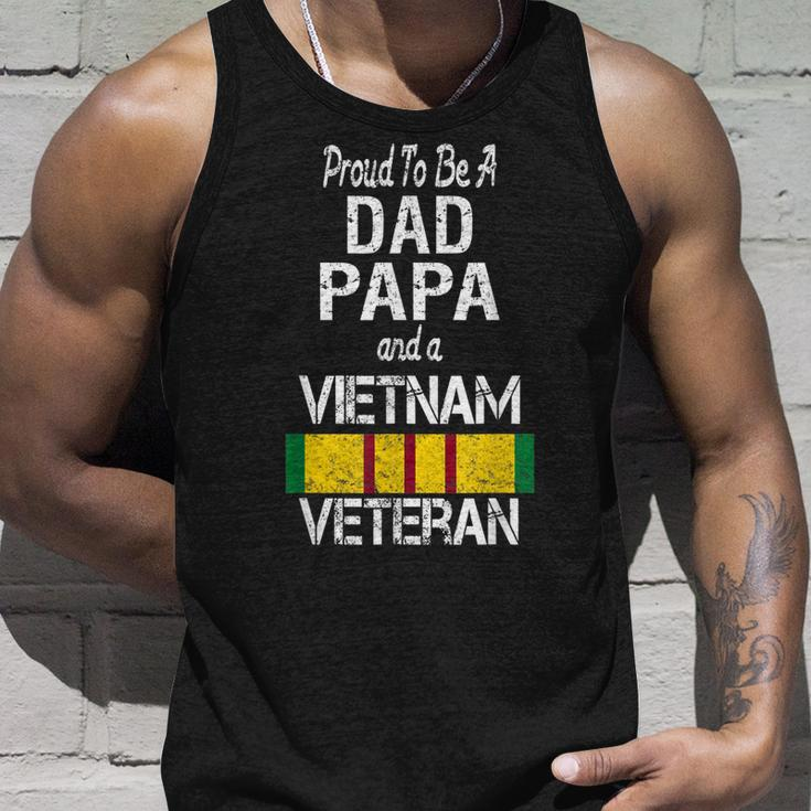 Proud Dad Papa Vietnam Veteran Vintage Vet Unisex Tank Top Gifts for Him