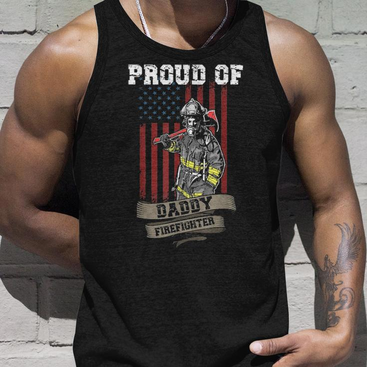 Proud Of Daddy Firefighter Funny Fathers Day Gift Dad Hero Unisex Tank Top Gifts for Him