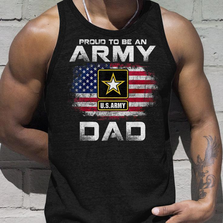 Proud To Be An Army Dad With American Flag Gift Veteran Unisex Tank Top Gifts for Him