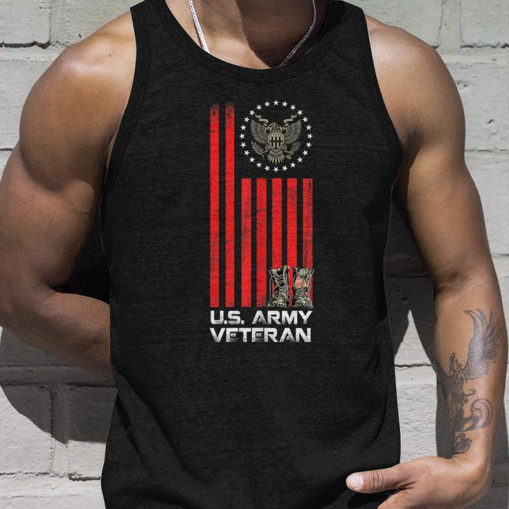 Proud Us Army Veteran Usa Flag Army Boots And America Flag Unisex Tank Top Gifts for Him