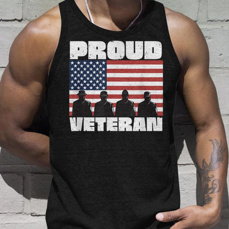 Proud Veteran Usa American Flag America Service Honor Unisex Tank Top Gifts for Him