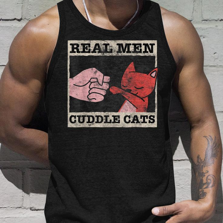 Real Men Cuddle Cats Funny Cat Dad Pet Cats Lover Unisex Tank Top Gifts for Him