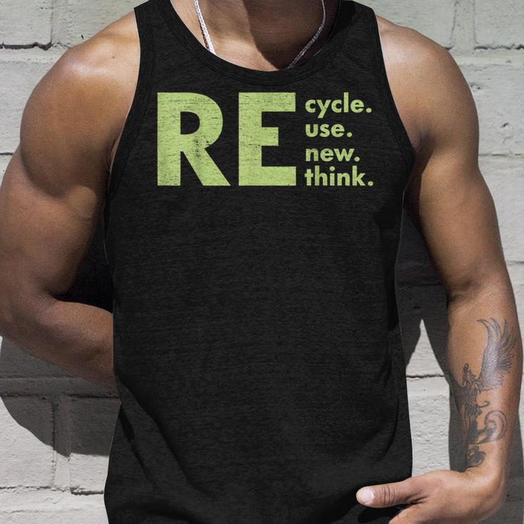 Recycle Reuse Renew Rethink Crisis Environmental Activism Unisex Tank Top Gifts for Him