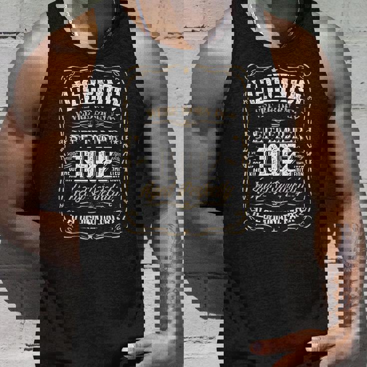 Retro Birthday Legends Were Born In 1982 September Men Women Tank Top Graphic Print Unisex Gifts for Him