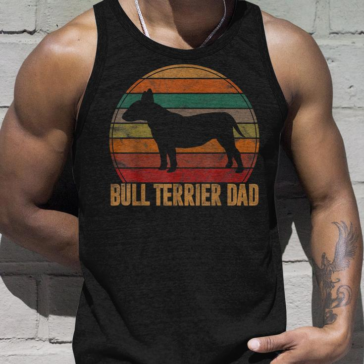 Retro Bull Terrier Dad Bully Daddy Dog Owner Pet Father Unisex Tank Top Gifts for Him