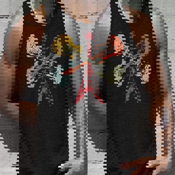 Retro Distressed Guitar Collection Rock Music Fan Guitarist Tank Top Gifts for Him