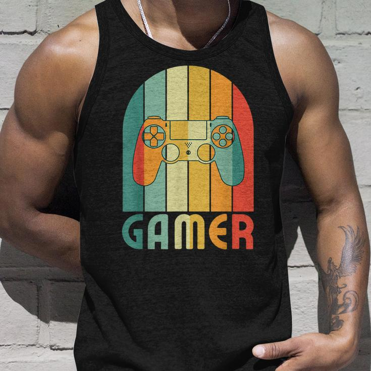 Retro Gamer Video Games Player For Game Player Gamer Dad Unisex Tank Top Gifts for Him