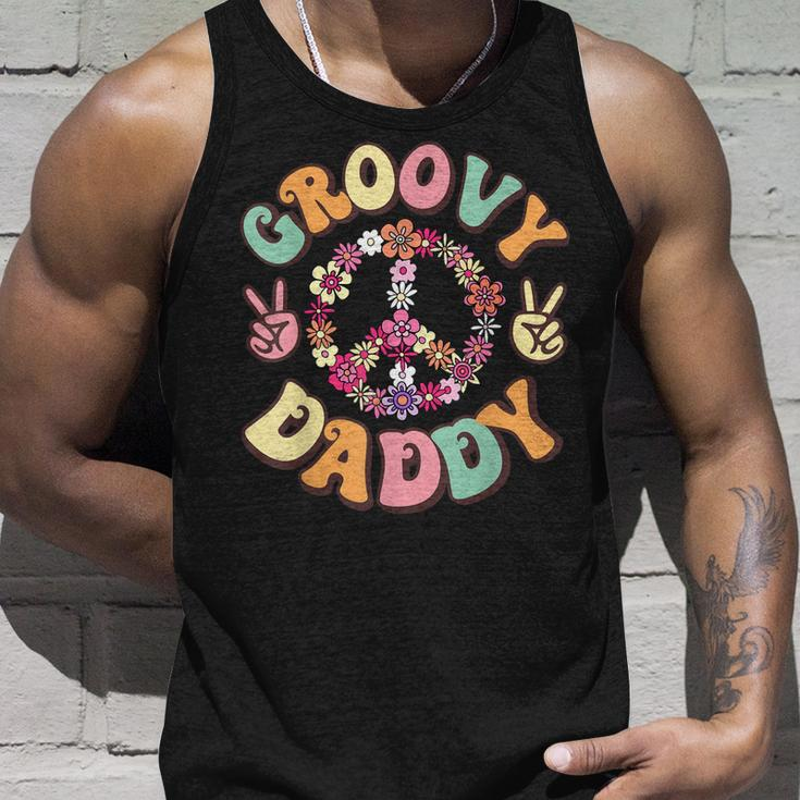Retro Groovy Daddy And Vintage Family Retro Dad Birthday V2 Unisex Tank Top Gifts for Him