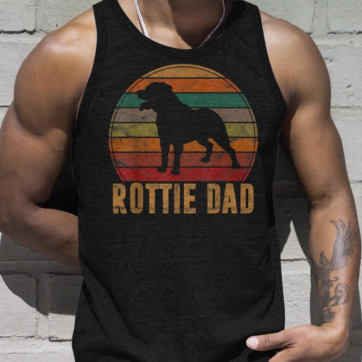 Retro Rottweiler Dad Gift Rott Dog Owner Pet Rottie Father Unisex Tank Top Gifts for Him