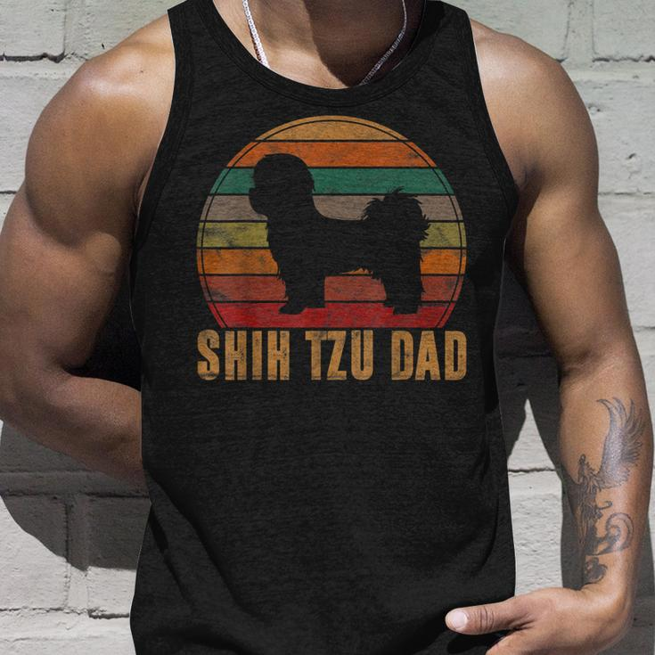 Retro Shih Tzu Dad Gift Daddy Apparel Dog Owner Pet Father Unisex Tank Top Gifts for Him