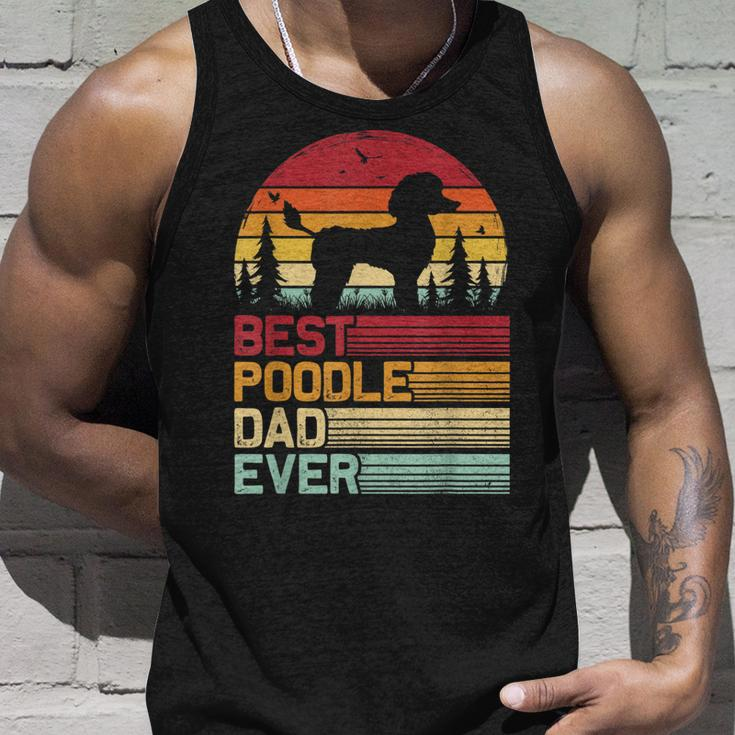 Retro Vintage Best Poodle Dad Ever Fathers Day Unisex Tank Top Gifts for Him