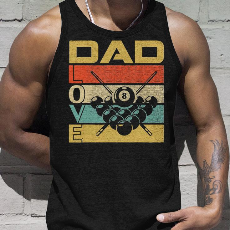 Retro Vintage Dad Love Billiards Funny Fathers Day Gift Unisex Tank Top Gifts for Him