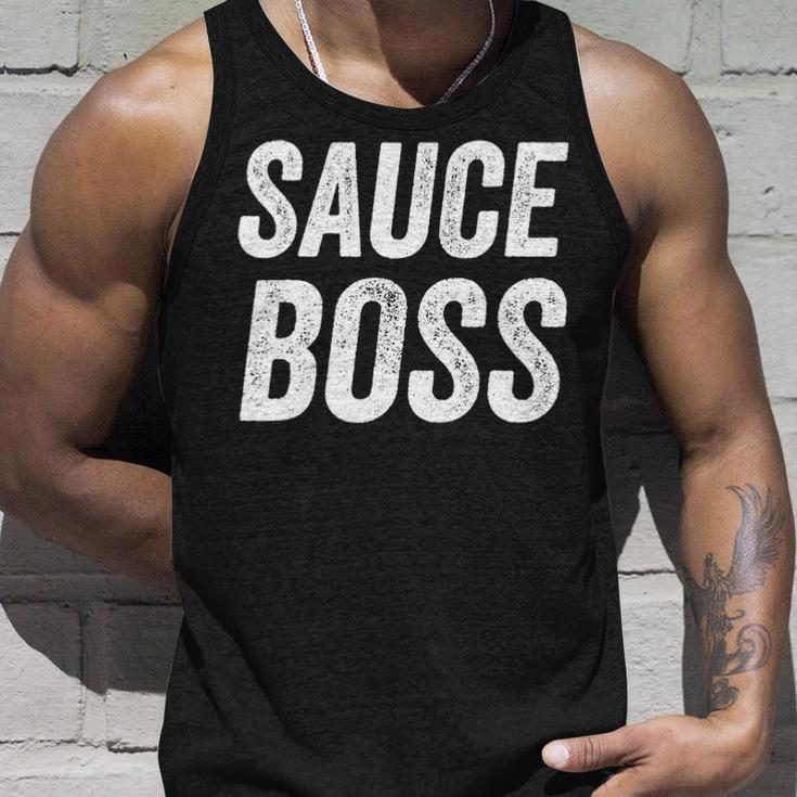 Sauce Boss Chef Bbq Cook Food Humorous V2 Unisex Tank Top Gifts for Him