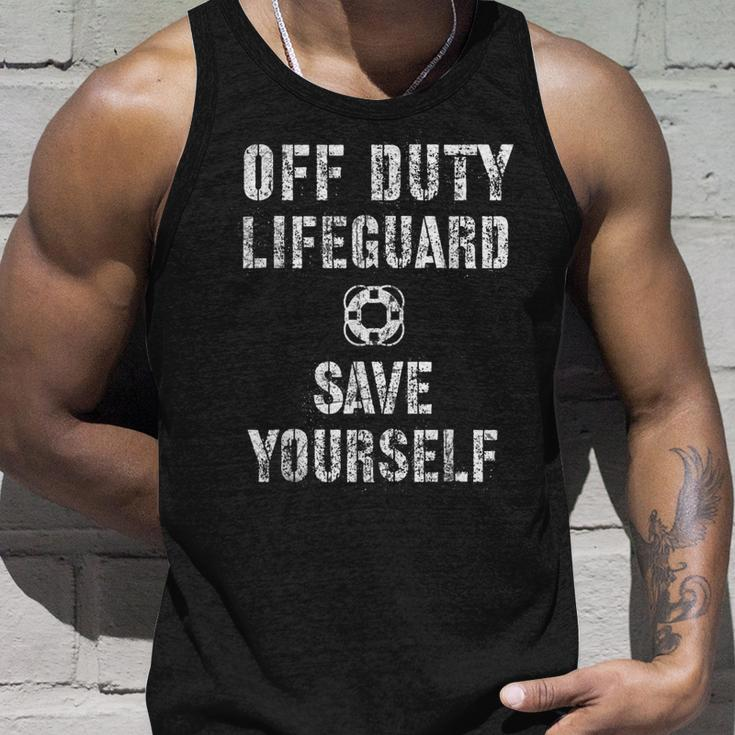 Save Yourself Lifeguard Swimming Pool Guard Off Duty Unisex Tank Top Gifts for Him