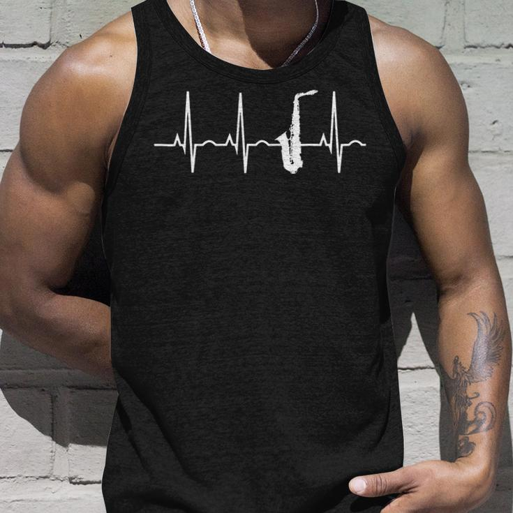 Saxophone Player Saxophone Heartbeat Unisex Tank Top Gifts for Him