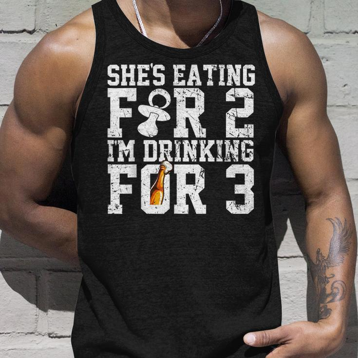Shes Eating For Two Im Drinking For Three New DadUnisex Tank Top Gifts for Him