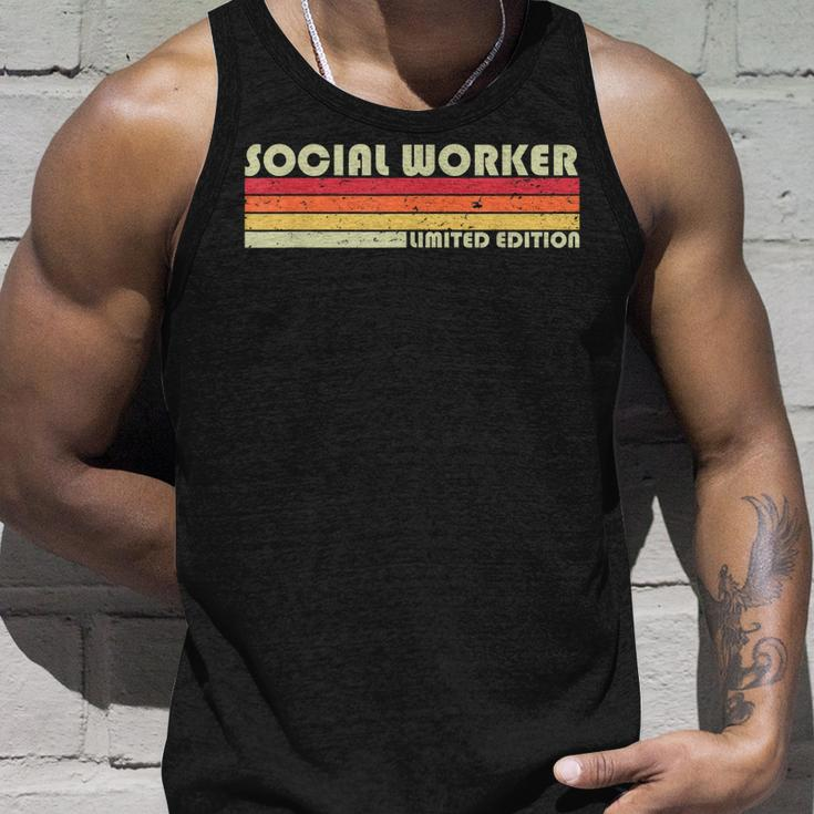 Social Worker Funny Job Title Profession Birthday Worker Unisex Tank Top Gifts for Him