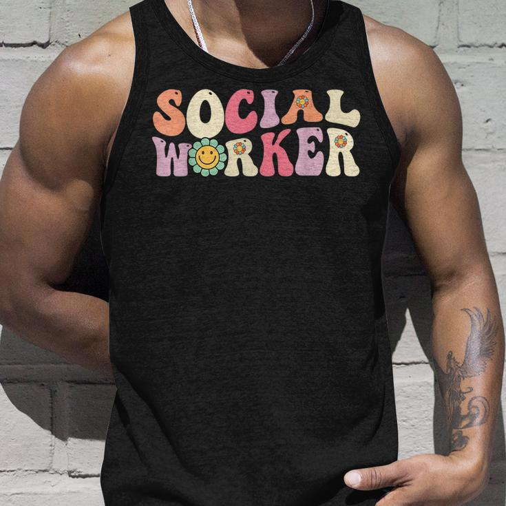 Social Worker Groovy Retro Vintage 60S 70S Design Unisex Tank Top Gifts for Him