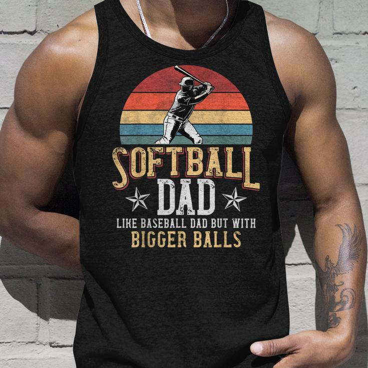 Softball Dad Like A Baseball Dad With Bigger Balls Vintage Unisex Tank Top Gifts for Him