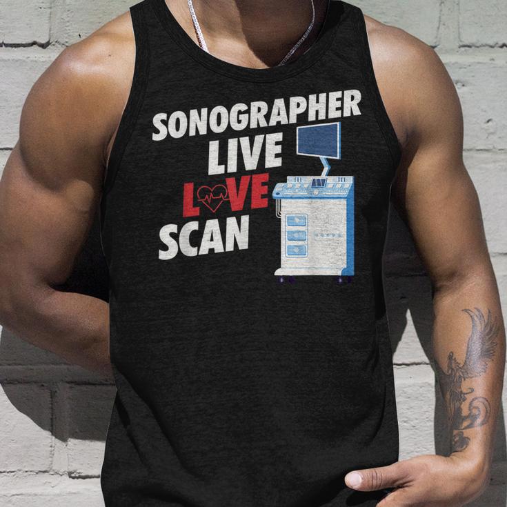 Sonographie Unisex TankTop: Live Love Scan, Medizinische Ultraschall Technik Geschenke für Ihn