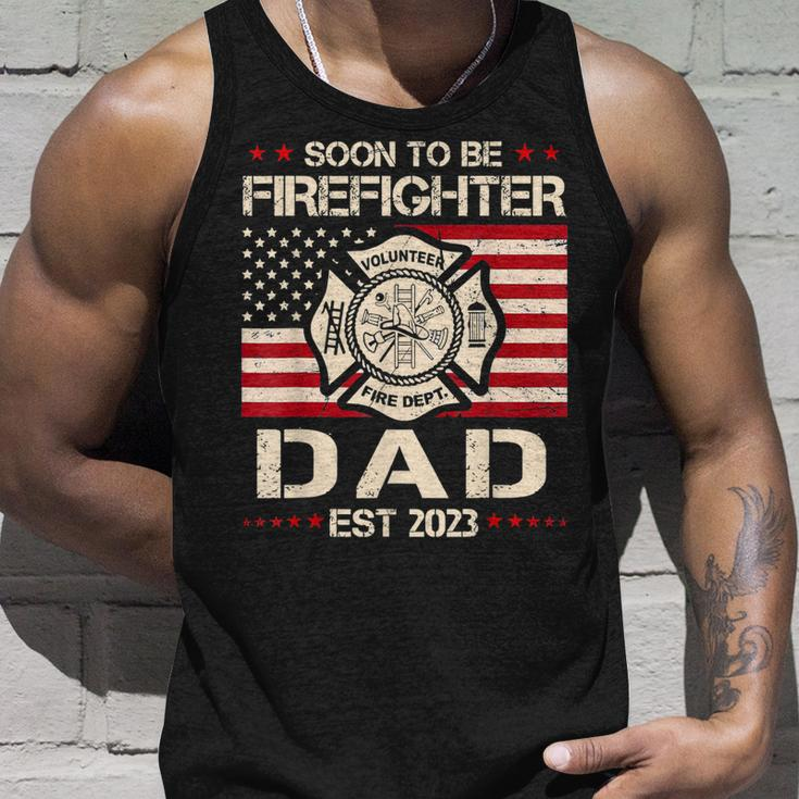 Soon To Be Firefighter Dad Proud Fireman New Dad Fathers Day Unisex Tank Top Gifts for Him