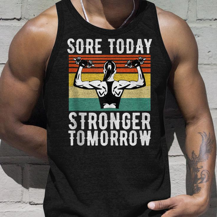 Sore Today Stronger Tomorrow Gym Fitness Funny Gift Unisex Tank Top Gifts for Him