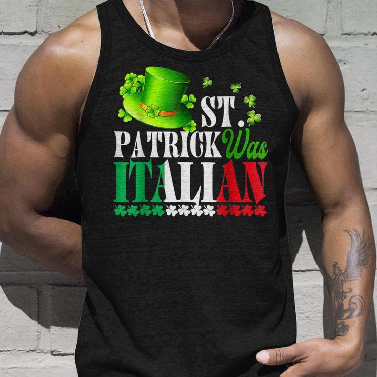St Patrick Was Italian St Patricks Day Hat Clover Vintage Unisex Tank Top Gifts for Him