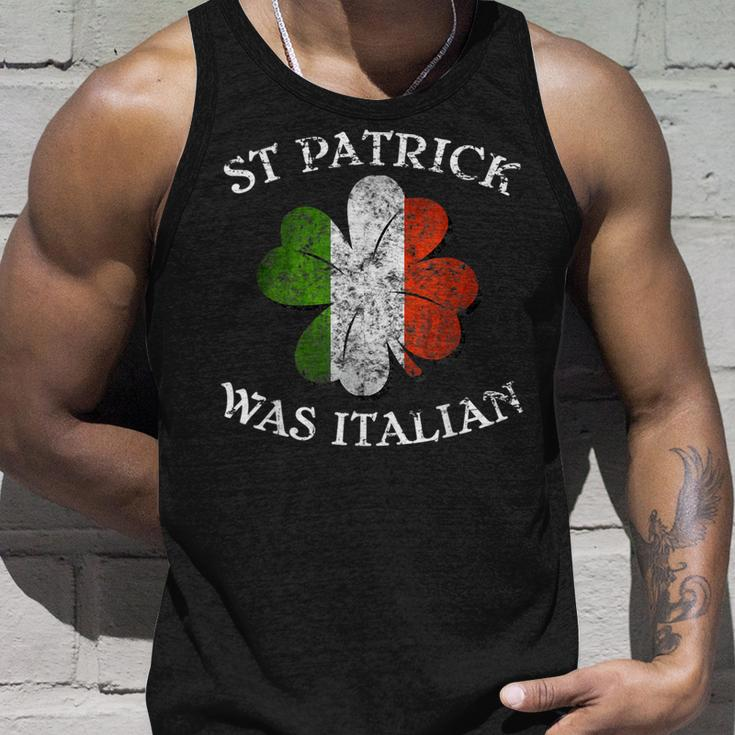 St Patrick Was Italian St Patricks Day Hat Clover Vintage Unisex Tank Top Gifts for Him