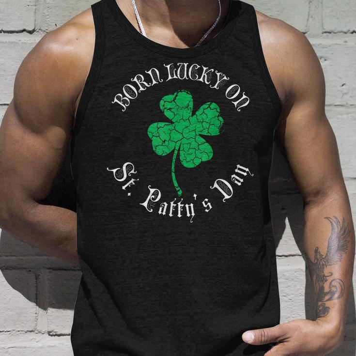 St Patricks Day Birthday Born Lucky On St Pattys Unisex Tank Top Gifts for Him