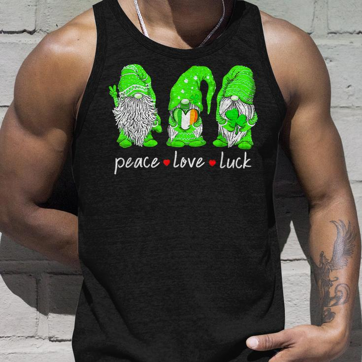 St Patricks Day Gnome Peace Love Luck Heart Shamrock Funny Unisex Tank Top Gifts for Him