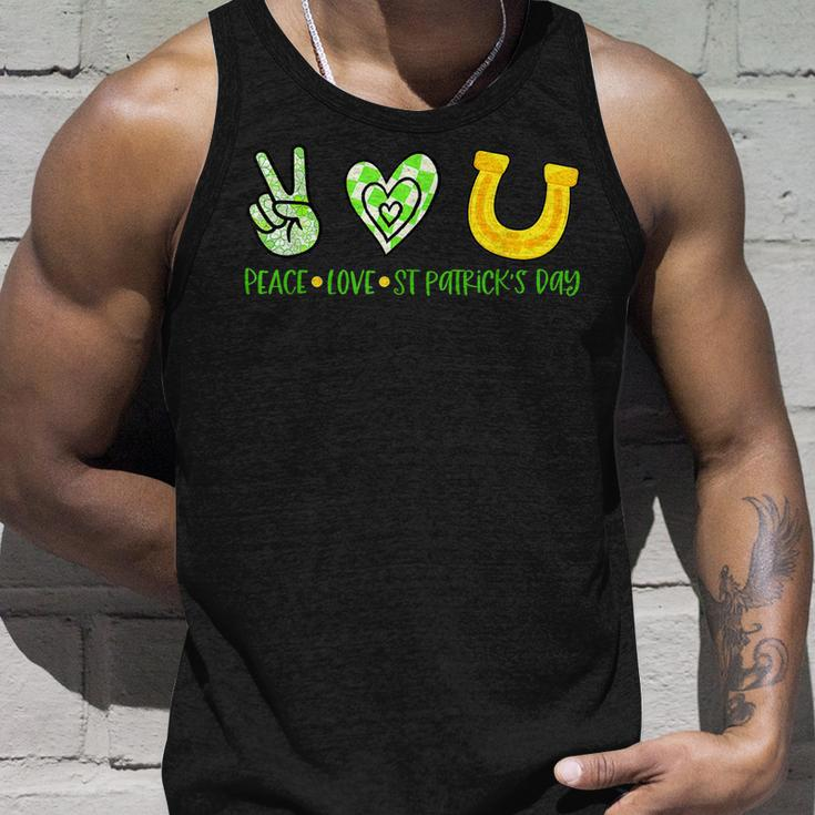 St Patricks Day Horseshoe Peace Love St Patricks Day Unisex Tank Top Gifts for Him