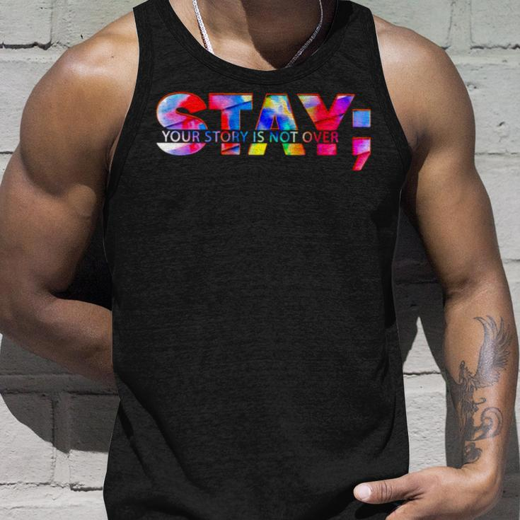 Stay Your Story Is Not Over Suicide Prevention Awareness Unisex Tank Top Gifts for Him