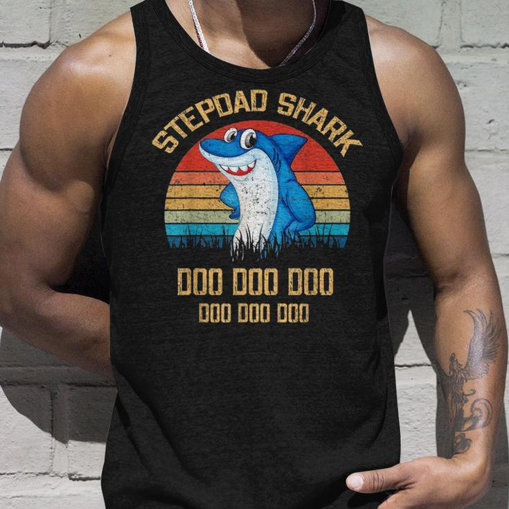 Stepdad Shark Fathers Day Gift Unisex Tank Top Gifts for Him