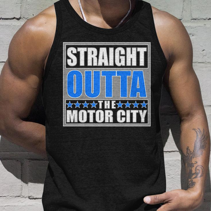 Straight Outta The Motor City Detroit Michigan Unisex Tank Top Gifts for Him