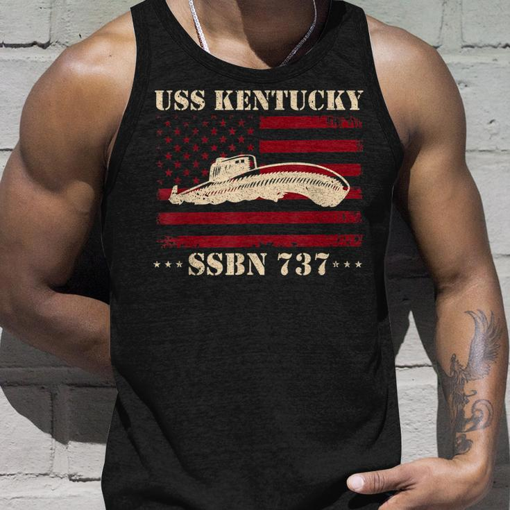 Submarine Uss Kentucky Ssbn737 Veteran Us Flag Submariner Unisex Tank Top Gifts for Him