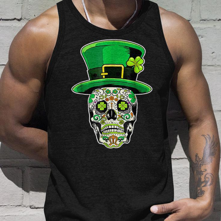 Sugar Skull Happy St Patricks Day Of Dead Unisex Tank Top Gifts for Him
